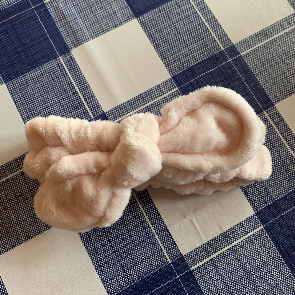 Soft Pink Plush SpaHeadband for Women